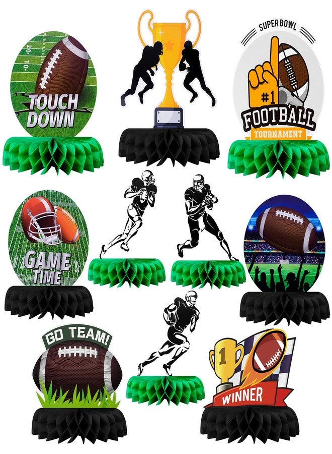 GoClimber 10PCS Football Party Decorations Football Honeycomb Centerpieces for Table Toppers for Football Game Birthday Party Favors - Image 1